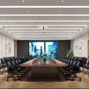 现代会议室3D模型下载